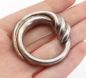 BAYANIHAN 925 Sterling Silver Vintage Dark Tone Fluted Brooch Pin BP2754